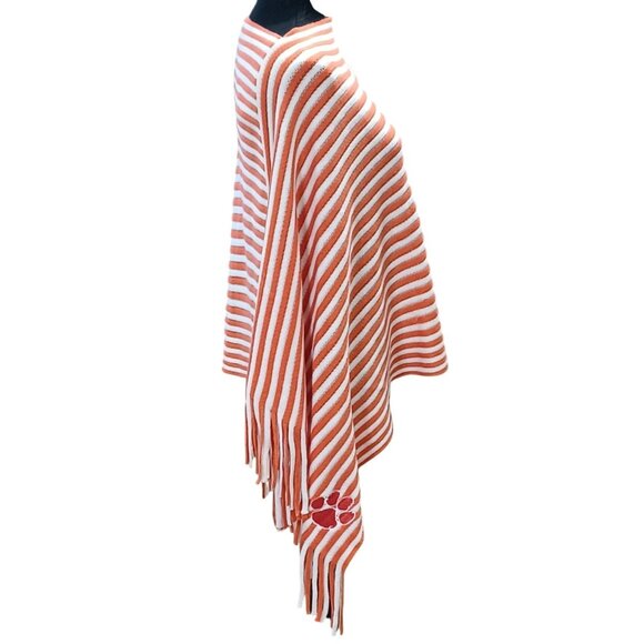 Columbia & Campus Specialties Clemson Tigers Set of Poncho Shawl With 2 Beanies - Picture 6 of 13